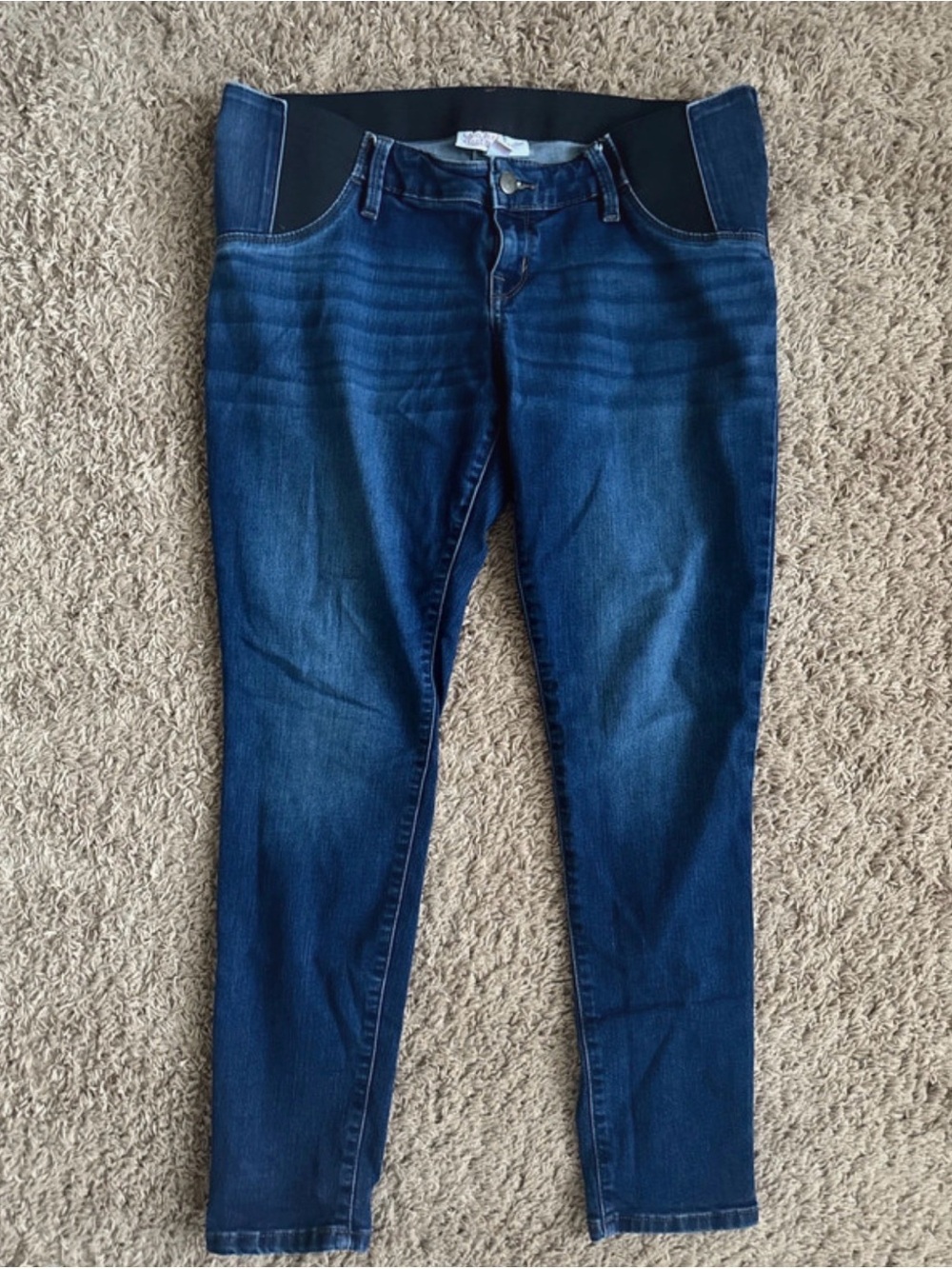 Isabel Maternity by Ingrid & Isabel Indigo Skinny Jeans with Black Panel
